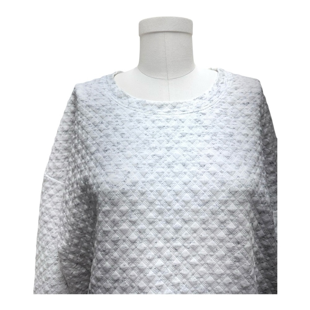 Stoic quilted popcorn knit pullover, ski, hiking gorpcore sweatshirt white cream - Picture 8 of 16